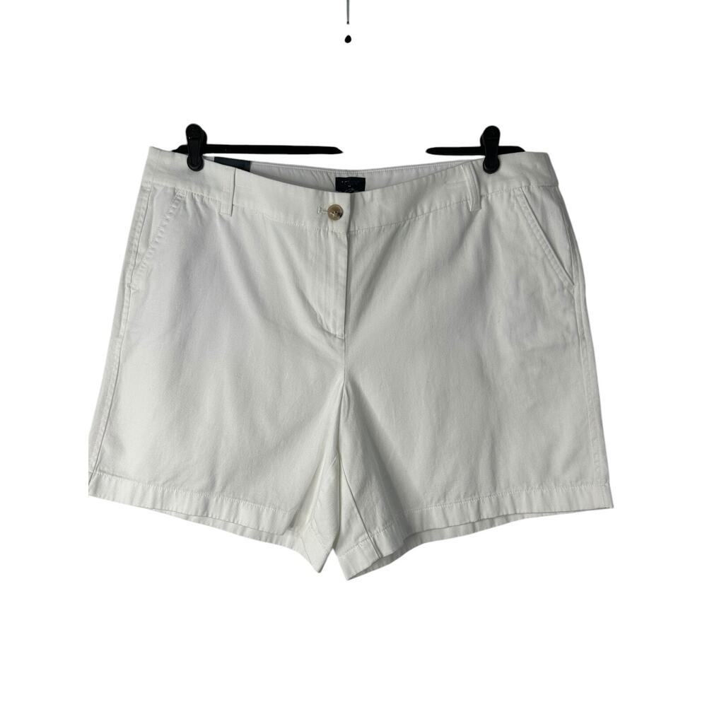 J‎ Crew Classic Chino Shorts Womens Size 16 White Cotton Casual Walking Everyday